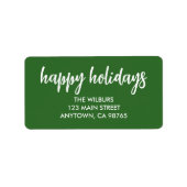 Prettige feestdagen Typografie Groen retouradres Etiket (Voorkant)