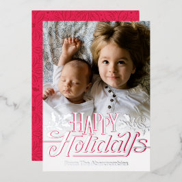 prettige feestdagen Typografie Holly Photo Silver