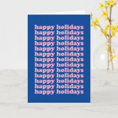 prettige feestdagen Typografie in roze en blauw Kaart (Gele Bloem)