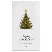 Prettige feestdagen €? typografie kerstdennenboom klein cadeauzakje (Achterkant)