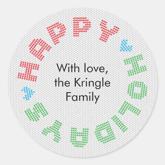 prettige feestdagen Typografie Kerstmis Ronde Sticker (Voorkant)