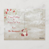 "Prettige feestdagen" Typografie Waterverf Briefka Briefkaart (Achterkant)