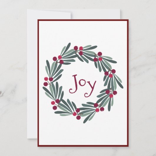 prettige feestdagen Typografie Wreath Holiday Kaar Feestdagenkaart (Voorkant)