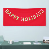 Prettige feestdagen Typografische witte rode kerst Spandoek (Beurs)