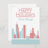 prettige feestdagen uit Chicago Briefkaart (Voorkant / Achterkant)