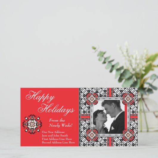 Prettige feestdagen Uit de Newly Weds kerst Kaart (Staand voorkant)