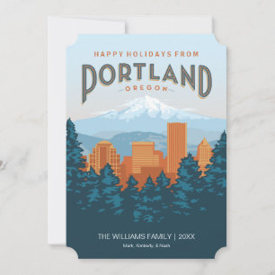 prettige feestdagen uit Portland Feestdagenkaart