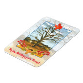 prettige feestdagen uit Texas Longhorn Magneet (Linkerzijde)