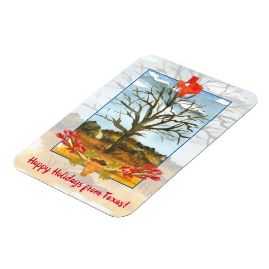 prettige feestdagen uit Texas Longhorn Magneet (Linkerzijde)