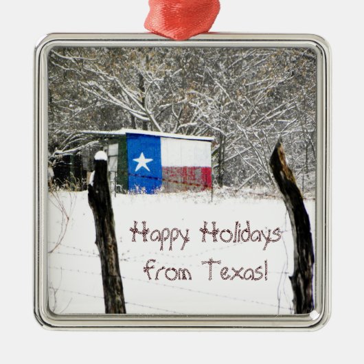 prettige feestdagen uit Texas Metalen Ornament (Voorkant)