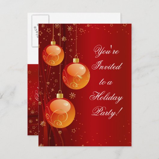 prettige feestdagen uitnodiging briefkaart (Voorkant / Achterkant)