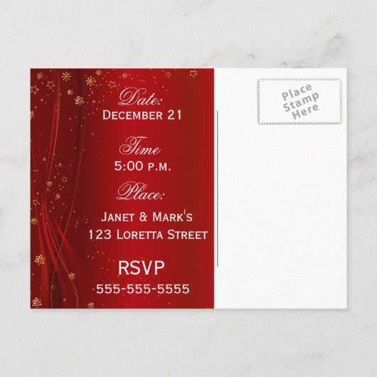 prettige feestdagen uitnodiging briefkaart (Achterkant)