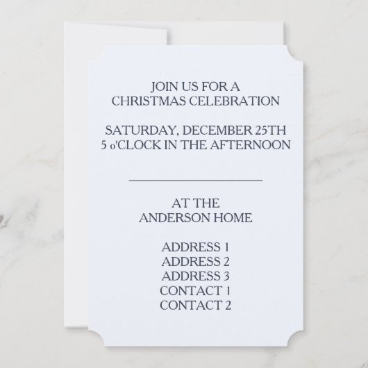 prettige feestdagen - Uitnodiging Kaart (Achterkant)