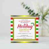 Prettige feestdagen Uitnodiging voor kerstlunch (Staand voorkant)