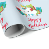 prettige feestdagen Unicorn Cadeaupapier (Rol Hoek)