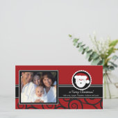 Prettige feestdagen Unieke foto van de kerstman Feestdagenkaart (Staand voorkant)