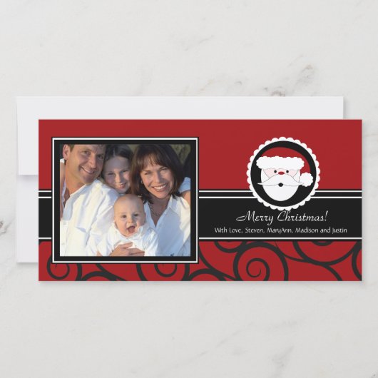 Prettige feestdagen Unieke foto van de kerstman Feestdagenkaart (Voorkant)