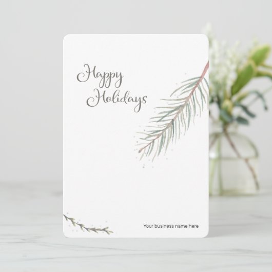 prettige feestdagen uw bedrijfsnaam op maat feestdagenkaart (Staand voorkant)