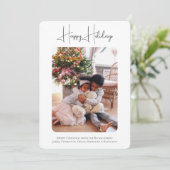 Prettige feestdagen Uw gepersonaliseerde foto Feestdagenkaart (Staand voorkant)