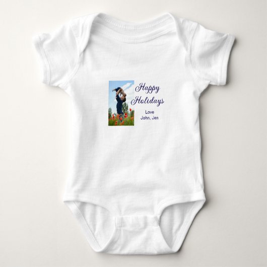 Prettige feestdagen vader zoon kerst familie cadea romper (Voorkant)