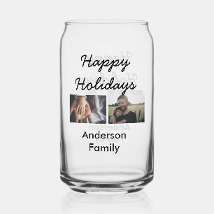 Prettige feestdagen vader zoon Kerst foto familie Blikvorm Glas