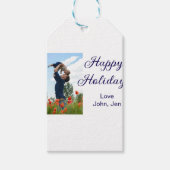 Prettige feestdagen vader zoon kerstcadeaus m cadeaulabel (Voorkant)