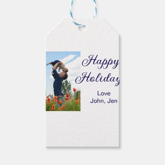 Prettige feestdagen vader zoon kerstcadeaus m cadeaulabel (Voorkant)