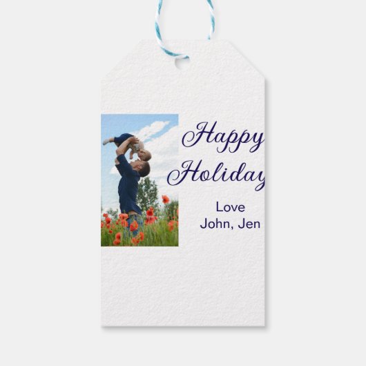 Prettige feestdagen vader zoon kerstcadeaus m cadeaulabel (Achterkant)