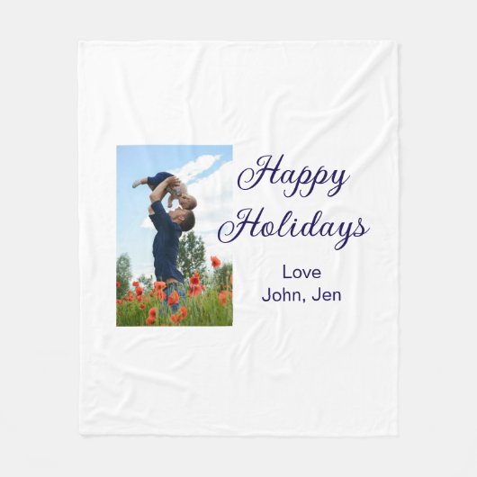 Prettige feestdagen vader zoon kerstcadeaus m fleece deken (Voorkant)