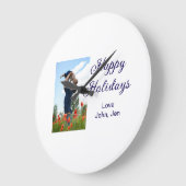 Prettige feestdagen vader zoon kerstcadeaus m grote klok (Hoek)