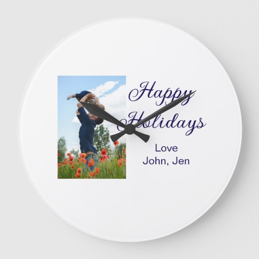 Prettige feestdagen vader zoon kerstcadeaus m grote klok (Voorkant)