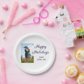 Prettige feestdagen vader zoon kerstcadeaus m papieren bordje (Feest)