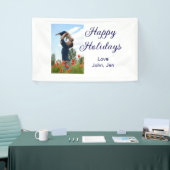 Prettige feestdagen vader zoon kerstcadeaus m spandoek (Beurs)