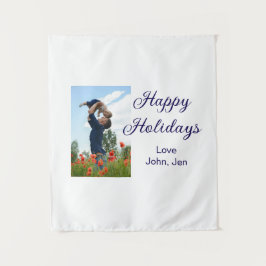 Prettige feestdagen vader zoon kerstcadeaus m wandkleed