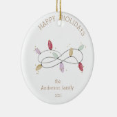 Prettige feestdagen Vakantie Lichten Kleurrijk Keramisch Ornament (Rechts)