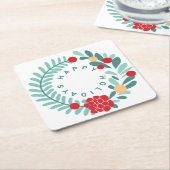 Prettige feestdagen Vakantie Retro Vibe Kartonnen Onderzetters (Schuin)