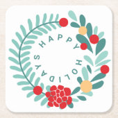 Prettige feestdagen Vakantie Retro Vibe Kartonnen Onderzetters (Voorkant)