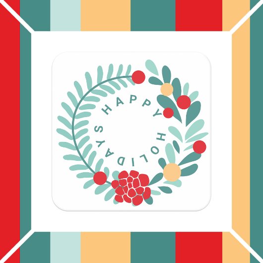 Prettige feestdagen Vakantie Retro Vibe Kartonnen Onderzetters