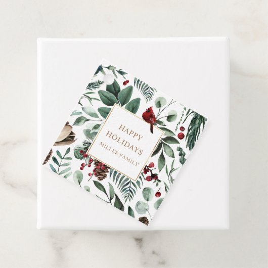 Prettige feestdagen Vakantiebessen Groen Bedankjes Labels (In situ)