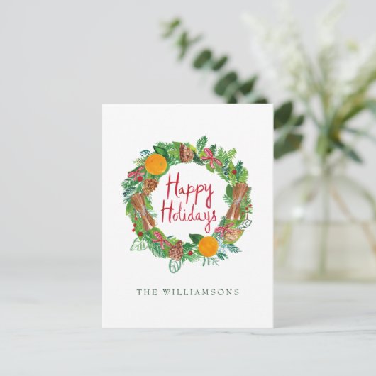 prettige feestdagen | Vakantieduur Briefkaart (Staand voorkant)