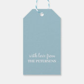 Prettige feestdagen vallende sneeuw rendier stoffi cadeaulabel (Achterkant)