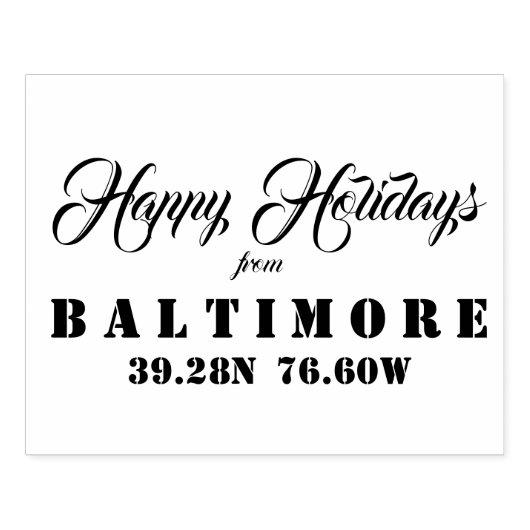 Prettige feestdagen van Baltimore Rubberstempel (Afrduk)