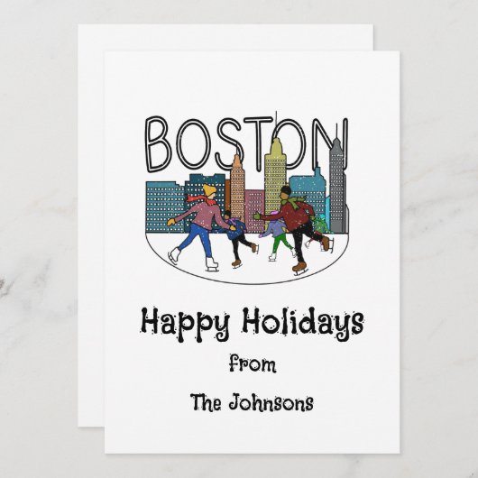 Prettige feestdagen - van Boston Feestdagenkaart (Voorkant / Achterkant)