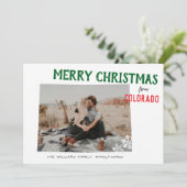 Prettige Feestdagen van Colorado Foto Feestdagenkaart (Staand voorkant)
