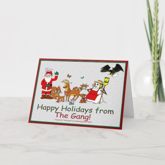 Prettige feestdagen Van de bende! Kaart (Voorkant)