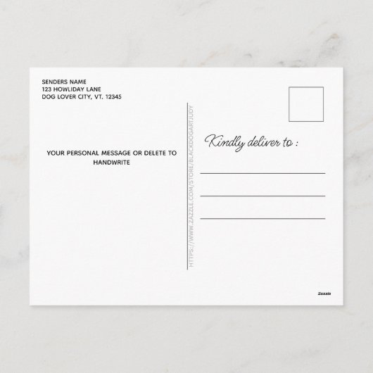 prettige feestdagen van de foto van de Dog Cute Pe (Achterkant)