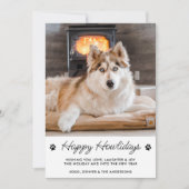 prettige feestdagen van de foto van de Dog Cute Pe Feestdagenkaart (Voorkant)