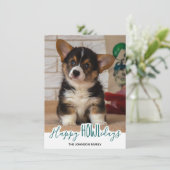 Prettige feestdagen Van de Hond - Groene Huisdier  Feestdagenkaart (Staand voorkant)