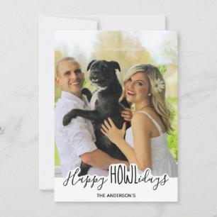 Prettige Feestdagen van de Hond- Witte Zwarte Huis Feestdagenkaart