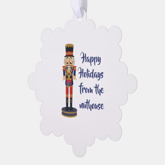 prettige feestdagen van de nuchtere, grappige Nutk Ornament Kaart (Links)